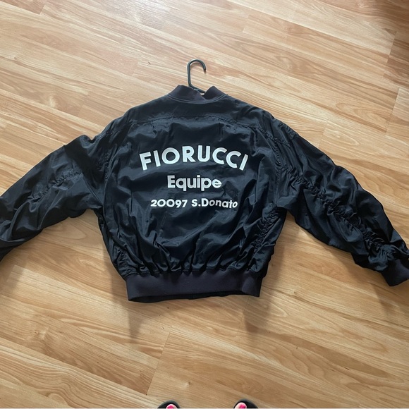 Awesome Fiorucci Women's Black Lou Bomber Jacket - Sz M - Picture 6 of 15